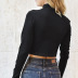 fashion print long-sleeved short tops  NSMEI50867