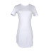 fashion solid color irregular short-sleeved dress NSMEI50894