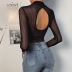 sexy halter net yarn perspective bodysuit NSMEI50895