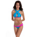 trend splicing color cross straps bikini swimsuit set NSLUT53583