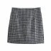 high waist plaid texture mini skirt  NSAM47422