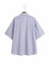 Blue stripe lapel mid-length sleeve oversize poplin blouse NSAM47437
