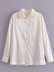camisa blanca suelta con textura de satén de seda NSAM47466
