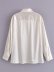 camisa blanca suelta con textura de satén de seda NSAM47466