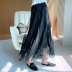 lace stitching high waist pleated skirt  NSAM47476