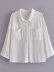double-pocket lapel white shirt  NSAM47491