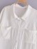 camisa blanca con solapa de doble bolsillo NSAM47491
