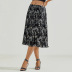 print chiffon elastic high waist pleated skirt  NSJR47510