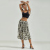 print chiffon elastic high waist pleated skirt  NSJR47510