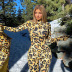 Fashion leopard print high neck zip jumpsuit NSHLJ47573