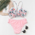 floral printed tie front swimsuit set NSALS50898