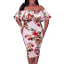 plus size printing sexy off-shoulder dress  NSSI50917