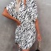 zebra print irregular loose fashion dress NSYD50934