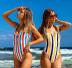 Half Zipper Sling One-Piece Swimsuit NSALS50944