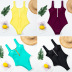 Half Zipper Sling One-Piece Swimsuit NSALS50944
