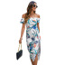 fashion printed strapless split dress NSSA50974