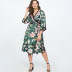 lace-up printed plus size dress NSSA50977