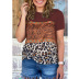 loose stitching leopard print short-sleeved t-shirt  NSLZ51003