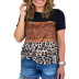 loose stitching leopard print short-sleeved t-shirt  NSLZ51003