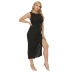 Plus Size Slim Split Dress NSOY51057