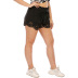 plus size hollow burnt lace elastic waist shorts NSOY51056