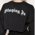 letter printing short cropped round neck sweater NSMEI51187