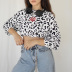 round neck short cropped embroidery swearshirt NSMEI51198