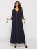 embroidery tassel cotton and linen long dress NSCX51212