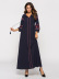embroidery tassel cotton and linen long dress NSCX51212