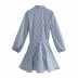 Long-Sleeves Belt Print Shirt Dress NSAM51229