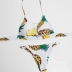 multi-rope hollow pineapple print bikini swimsuit NSLUT53603