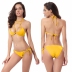 fashion plain color cross strap halter bikini swimsuit set NSLUT53588