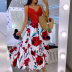 Lace-Up Floral Sexy Sling Big Swing Long Dress NSSUO53969