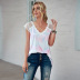 summer new tie-dye lace casual top NSMAN51335
