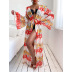 loose long-sleeved printed beach dress NSMAN51437