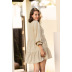 solid color round neck loose skirt puff sleeve dress NSAL51520