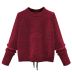 Hole Bow Tie-Up Long-Sleeved Knitted Tops NSJR51558