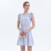 chiffon frill sleeves solid color dress NSJR51564