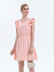 chiffon frill sleeves solid color dress NSJR51564