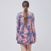fashion round neck loose printing long-sleeved dress NSJR51575