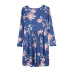loose floral print long-sleeved dress NSJR51579