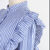 new ruffled blue striped long-sleeved shirt  NSJR51584