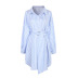 blue striped shirt long-sleeved dress NSJR51588