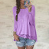 lace long-sleeved loose T-shirt NSGE51651