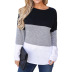 Casual Stitching Hit Color Long-Sleeved T-Shirt NSGE51652