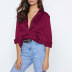 casual solid color long-sleeved loose shirt NSGE51653