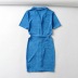 lapel slim slim short short sleeve dress NSHS51690