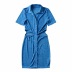 lapel slim slim short short sleeve dress NSHS51690