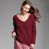 V-neck Solid Color Pullover Knit Sweater NSYH51706