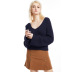 trumpet sleeve sexy V-neck pullover sweater  NSYH51708